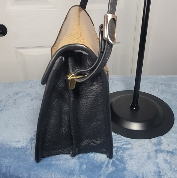 Roche Ventura Large Camel Emu & Burma Leather Autographed Shoulder Bag - Picture 5 of 10